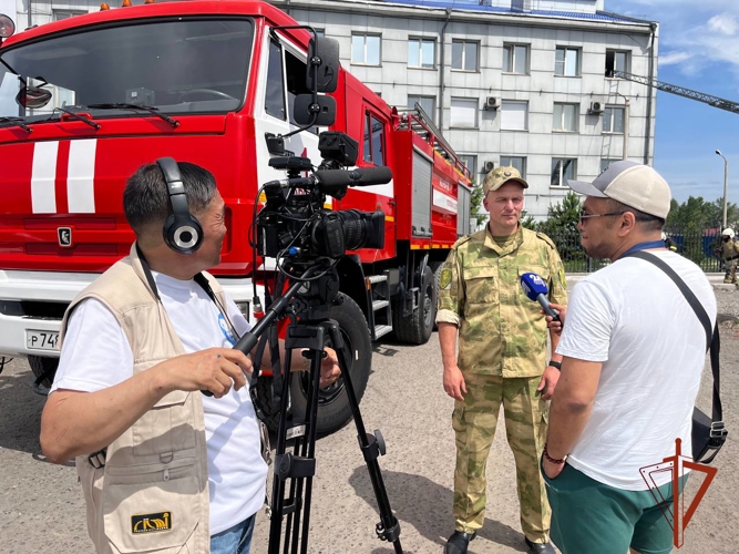 Пожарно-тактические занятия состоялись в здании Управления Росгвардии по Республике Тыва 